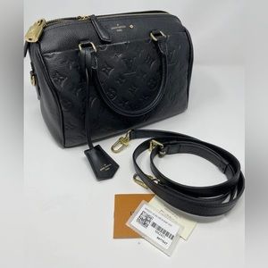 ‼️SOLD‼️ Louis Vuitton Empreinte Black Speedy Bandouliere 25 Crossbody Satchel